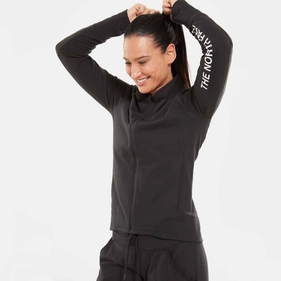 THE NORTH FACE Train N Logo Full Zip Jacket Black Women's Size Medium - Picture 2 of 10